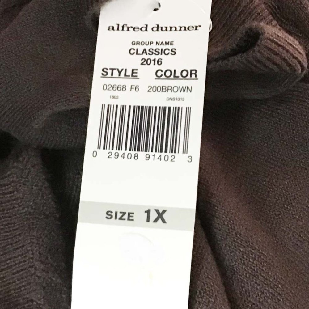 Alfred Dunner Brown Pullover High Neck Sweater 1X - Picture 6 of 7